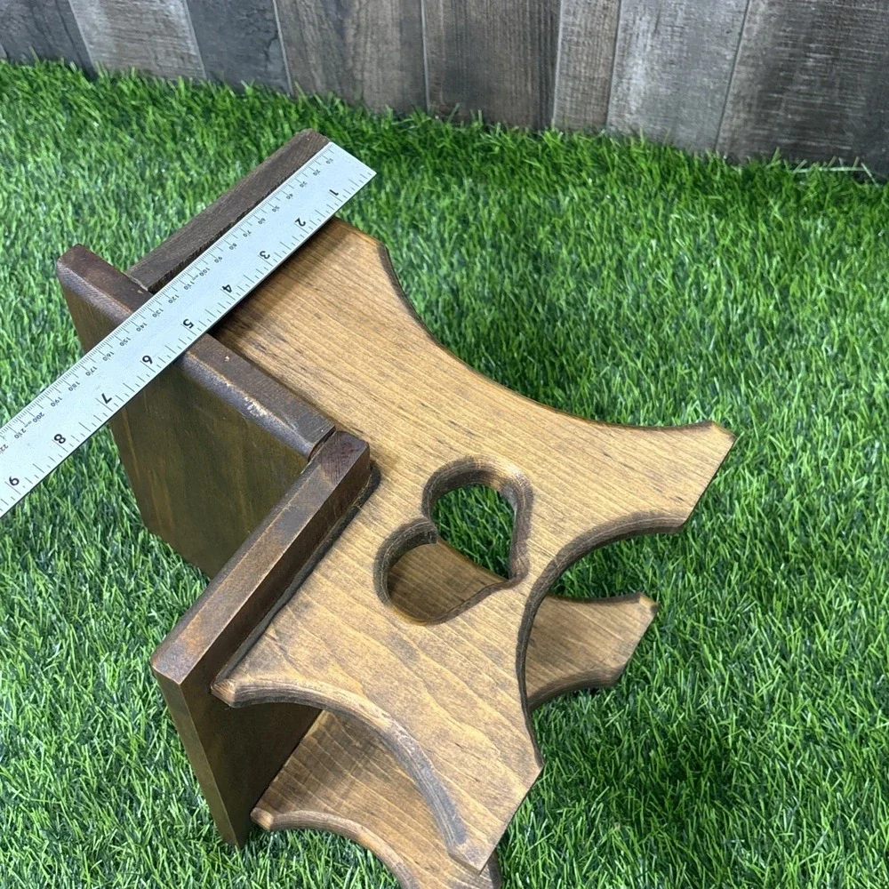 Antique Miniature Wooden School Desk Heart Cutouts Doll Teddy Bear Display